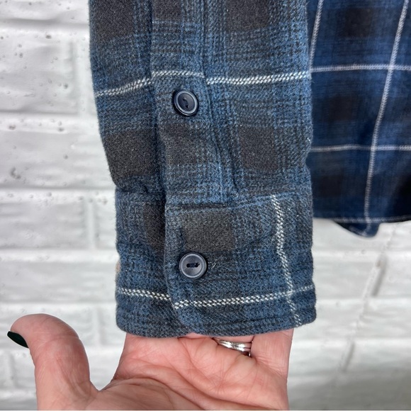 GRAYERS 100% Cotton Heritage Blue Black Plaid Flannel Shirt Men’s Medium - Picture 7 of 9